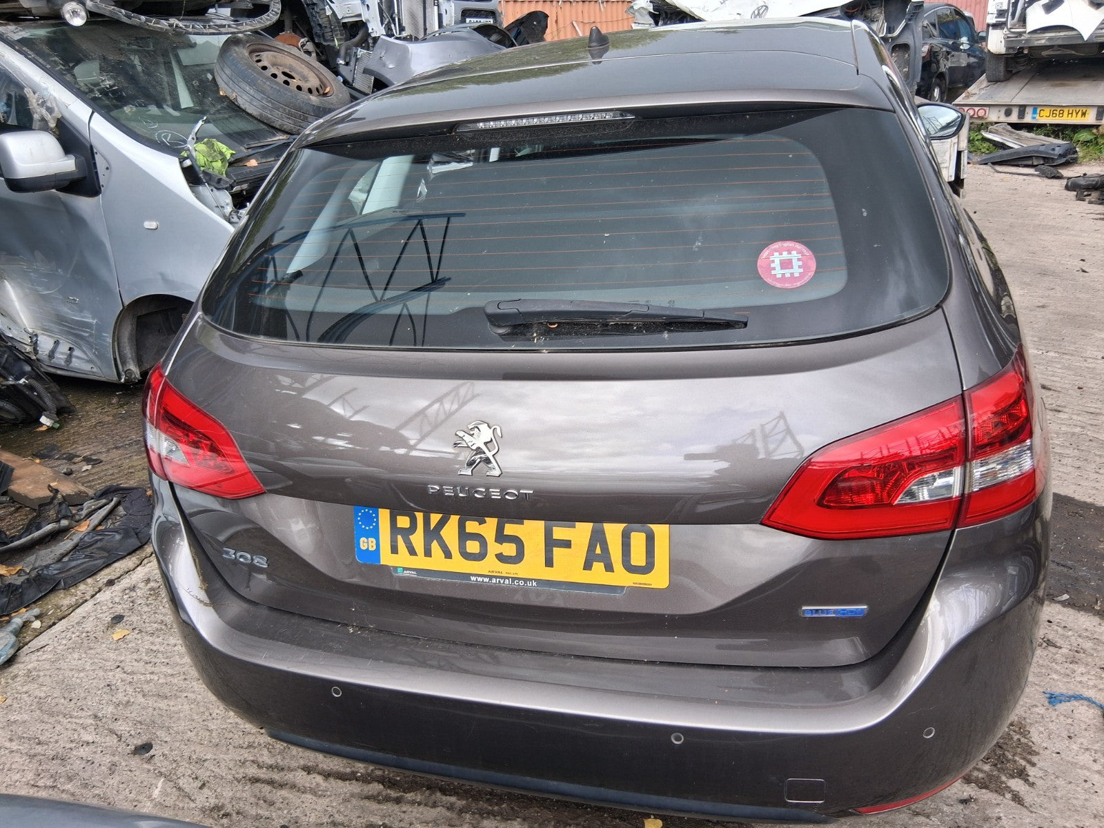 2015 PEUGEOT 308 MK2 ESTATE REAR BARE TAILGATE  BOOTLID GREY MOKA KKS