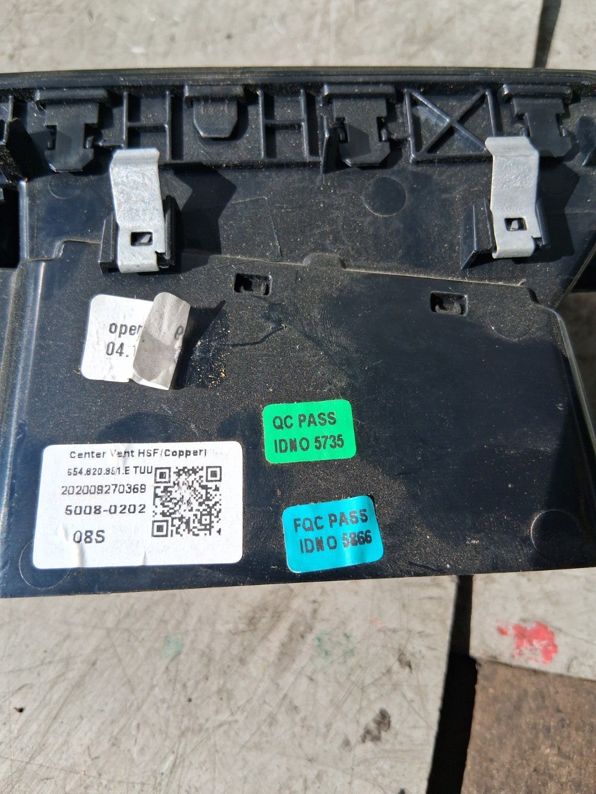 2021 SKODA SCALA DASH AIR VENT 654820951