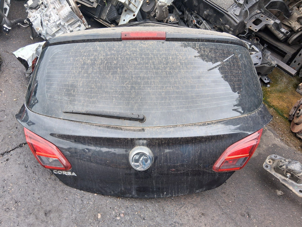 2015 VAUXHALL CORSA E 5 DOOR REAR BOOTLID BOOT COMPLETE BLACK Z22C CARBON