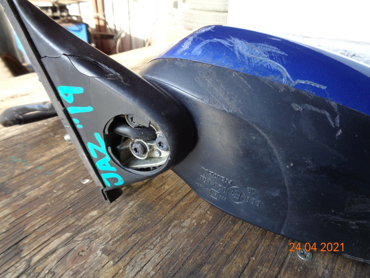 HONDA JAZZ 2012 MK3 FACELIFT NS PASSENGER SIDE ELECTRIC DOOR WING MIRROR BLUE
