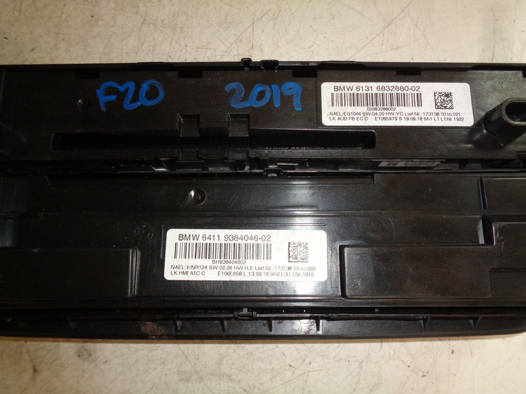BMW 1 SERIES F20 2019 LCI AIR CON HEATER RADIO CONTROL PANEL 6832880