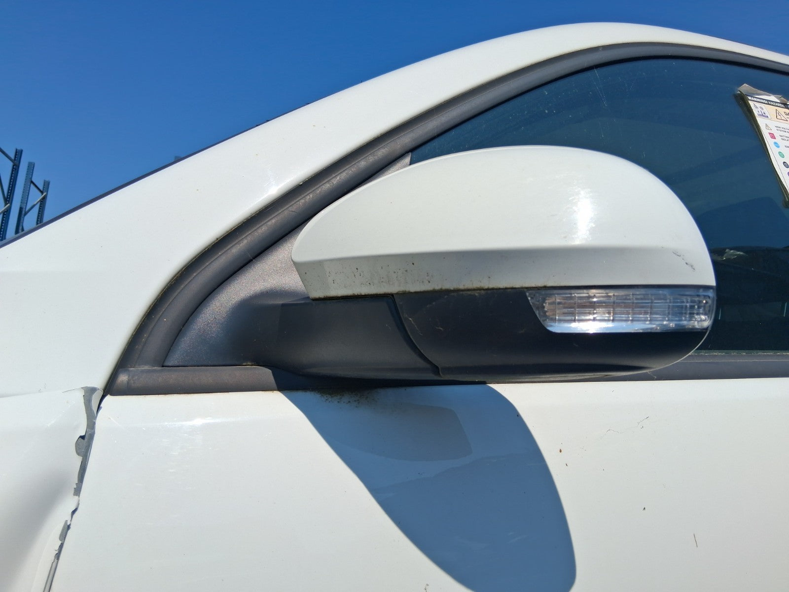 2013 VW VOLKSWAGEN TIGUAN MK1  NSF PASSENGER SIDE FRONT WING MIRROR WHITE LC9A
