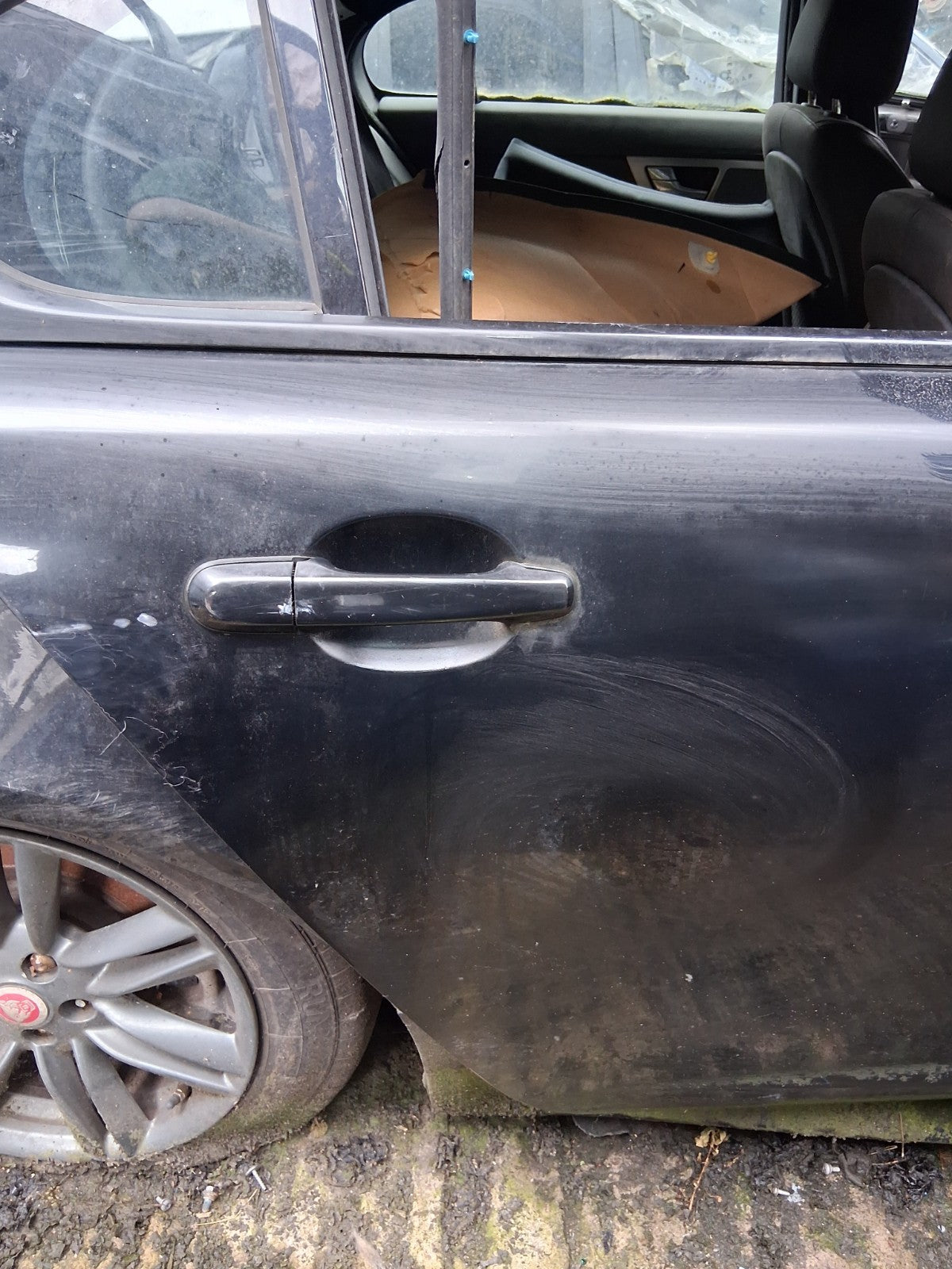 2015 JAGUAR XF X250 FACELIFT OSR DRIVER SIDE REAR RIGHT DOOR SHELL BLACK