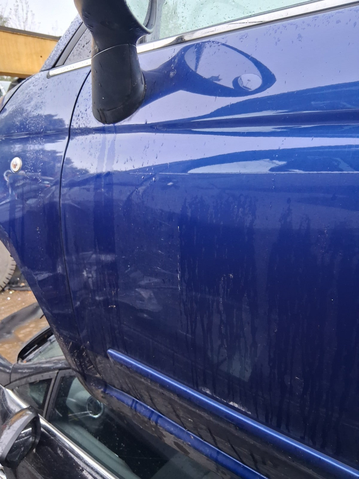 2010 FIAT 500 LOUNGE MK1 NS PASSENGER SIDE LEFT BARE DOOR BLU MAGNETICO 599/A