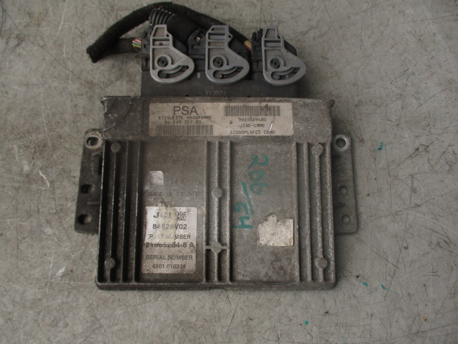 2005 PEUGEOT 206 1.4 PETROL ENGINE CONTROL MODULE ECU 9655659480