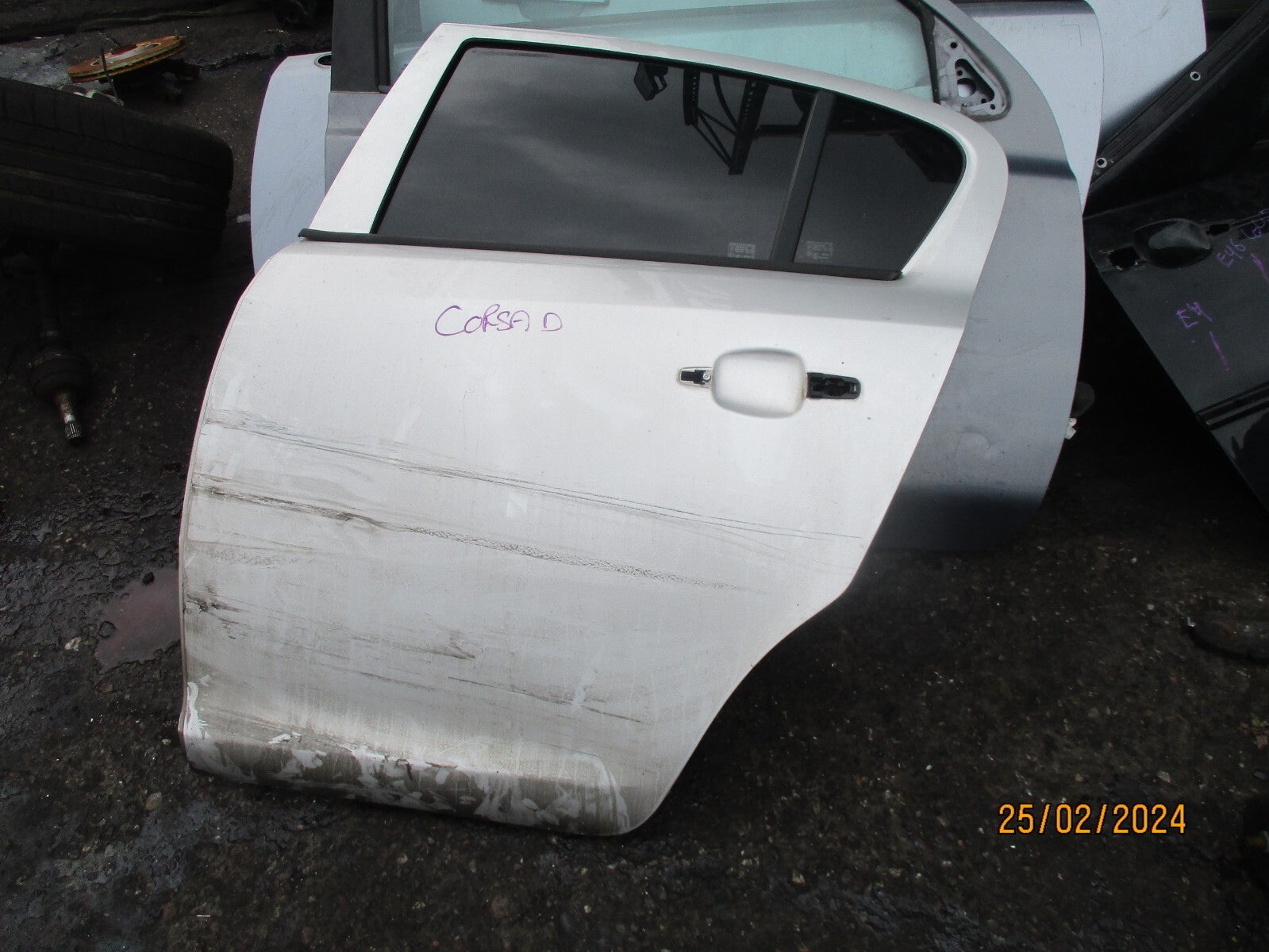 VAUXHALL CORSA D 2008 NSR PASSENGER SIDE REAR DOOR SILVER