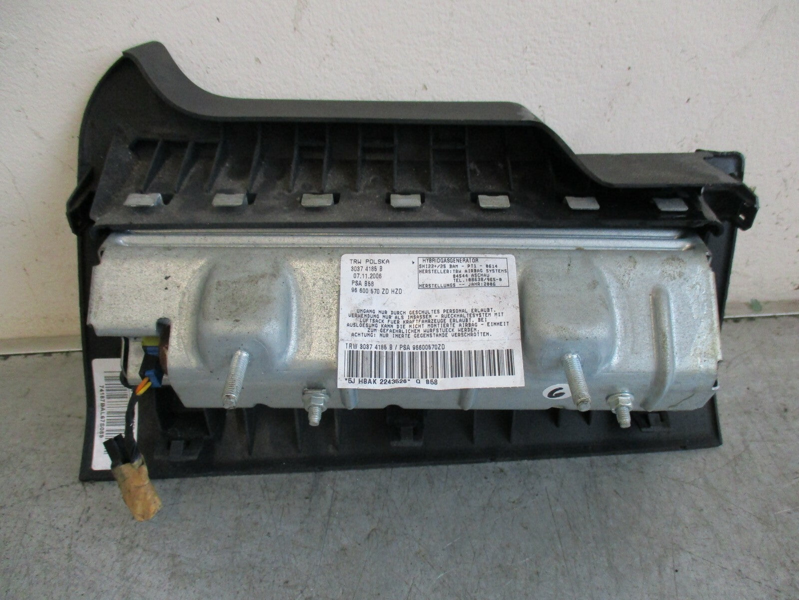 CITROEN C4 GRAND PICASSO OS DRIVER SIDE KNEE AIRBAG 96600570