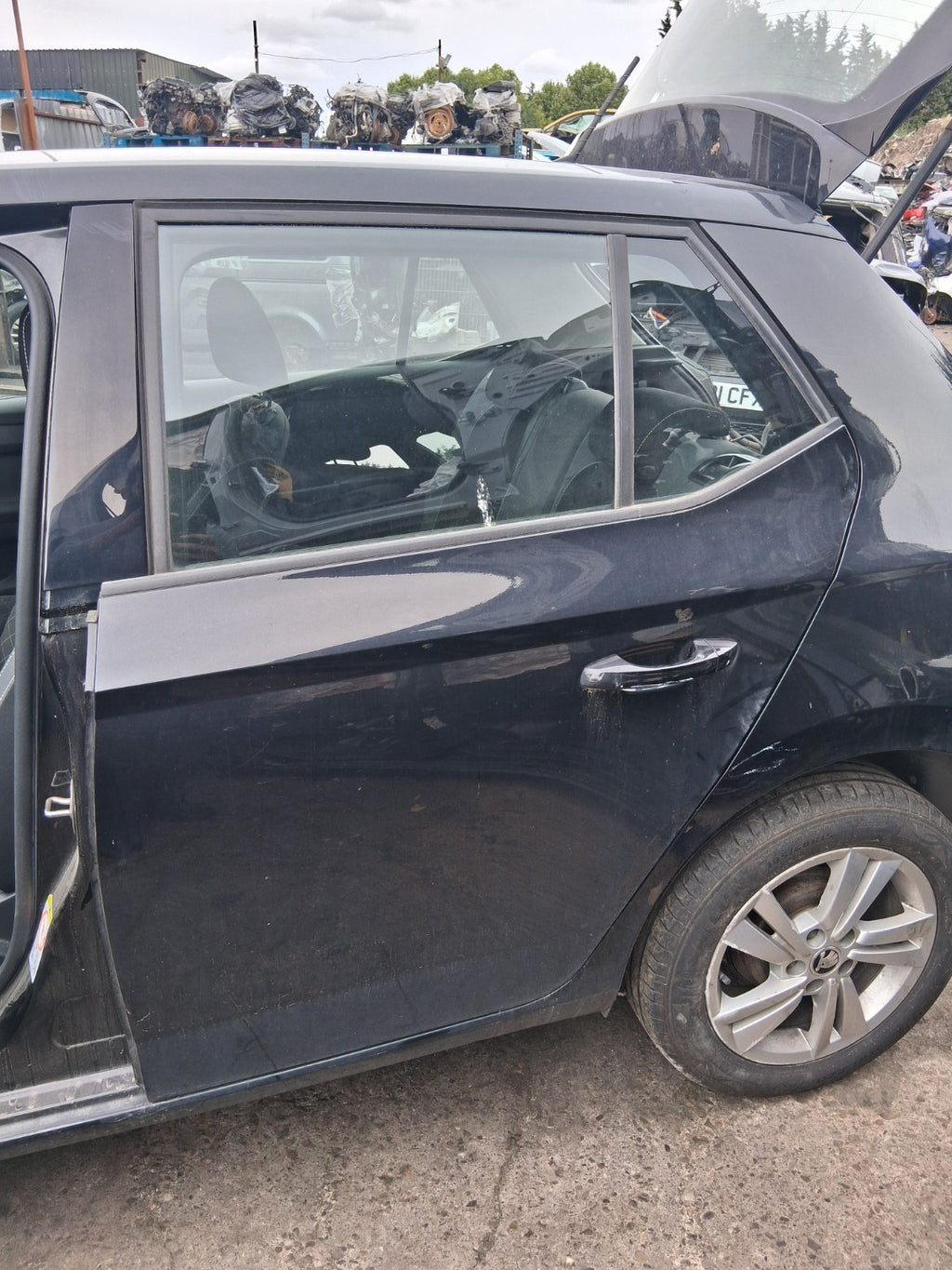 2020 SKODA FABIA MK3 NJ HATCHBACK NSR PASSENGER SIDE REAR LEFT BARE DOOR BLACK