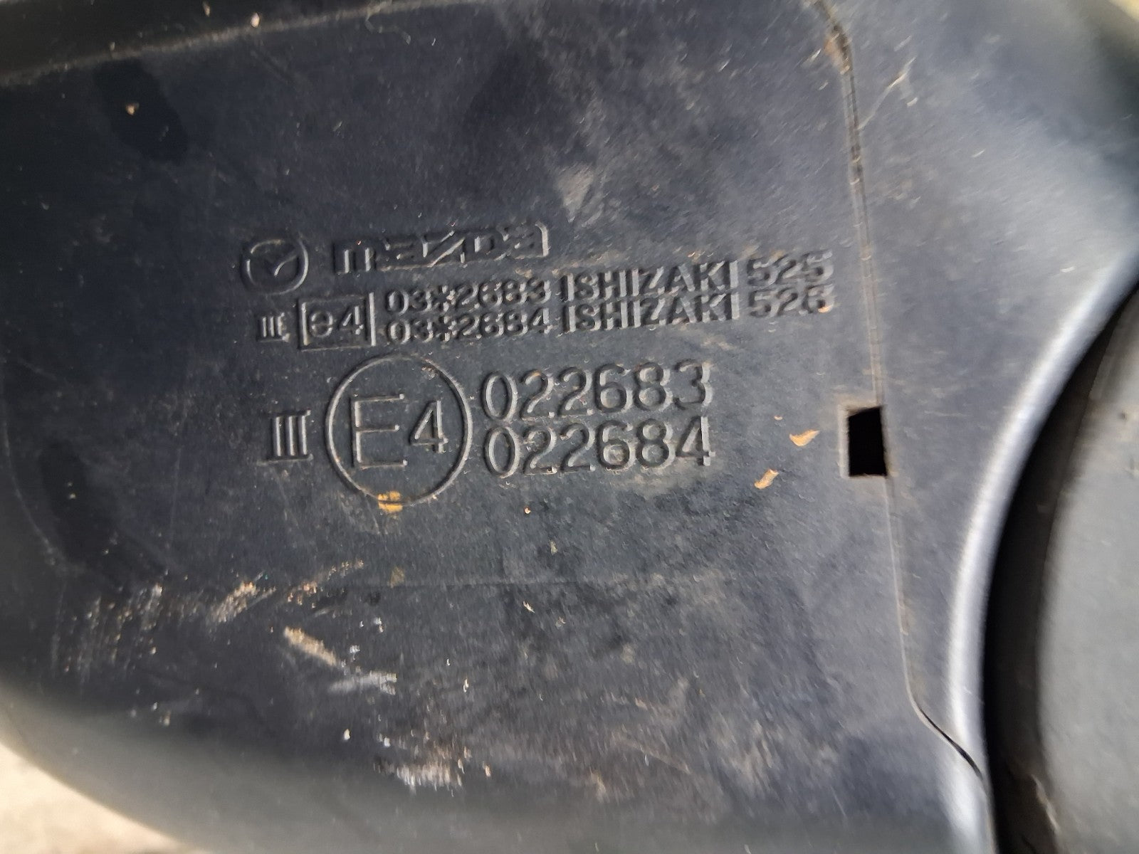 2008 MAZDA 6 NSF PASSENGER SIDE FRONT WING MIRROR GREY E4022683