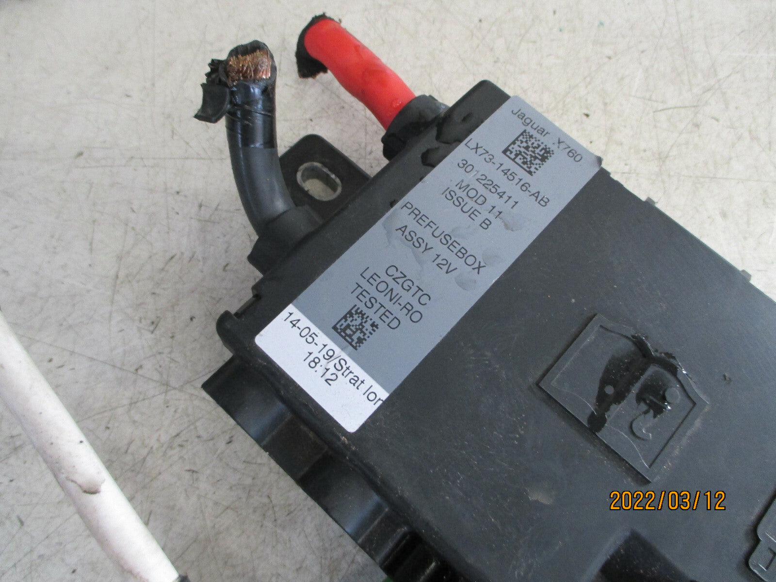 2019 JAGUAR XE BATTERY PRE FUSE BOX ASSEMBLY lx7314516ab