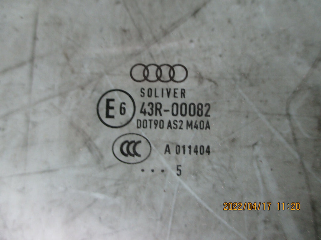 AUDI A1 2015 8X OSF FRONT DRIVER SIDE WINDOW GLASS