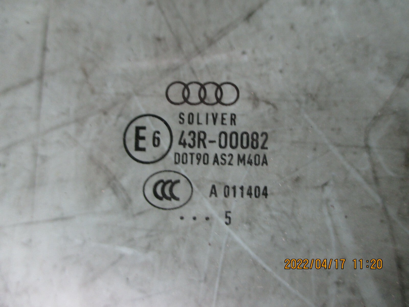 AUDI A1 2015 8X OSF FRONT DRIVER SIDE WINDOW GLASS
