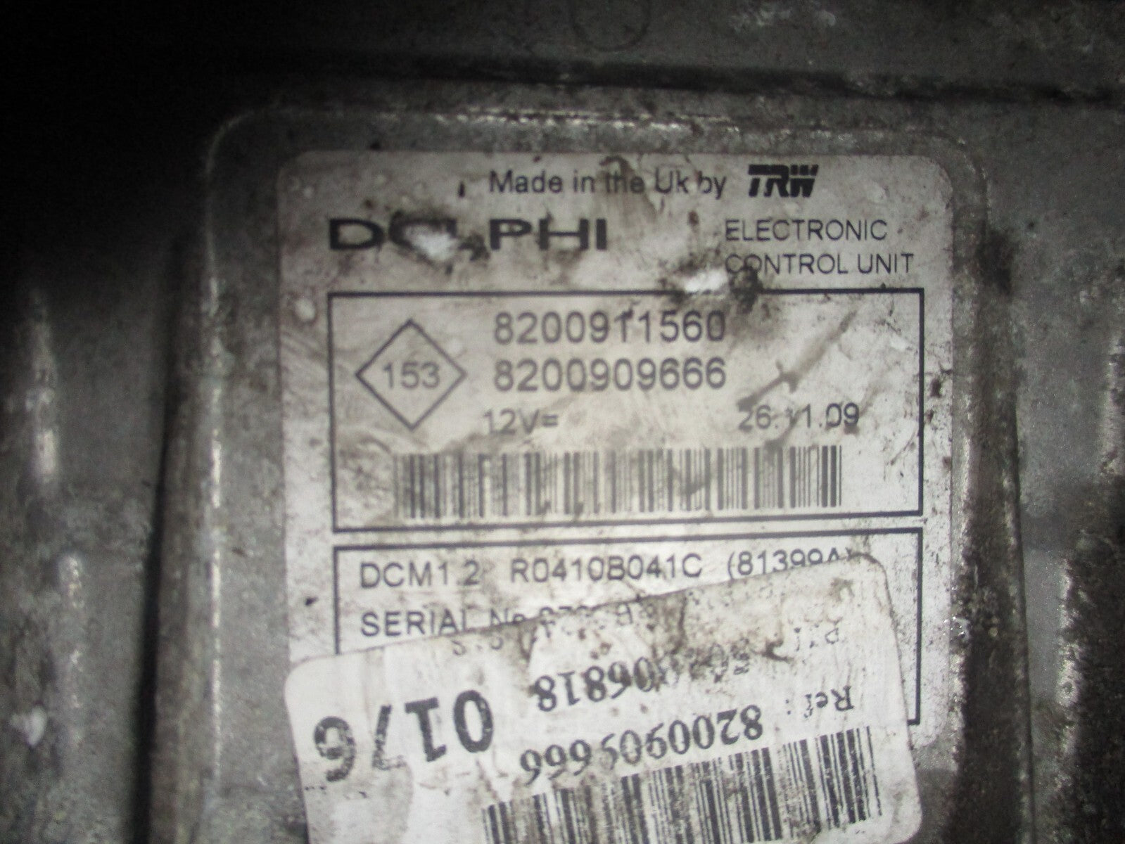 RENAULT KANGOO MK2 2010 ECU ENGINE CONTROL UNIT 8200911560