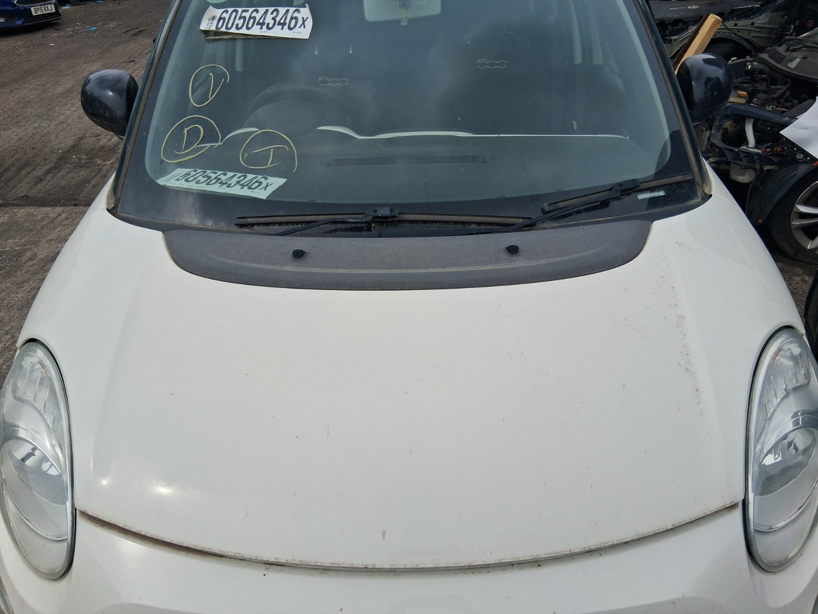 2019 FIAT 500L HATCHBACK FRONT BONNET HOOD PANEL WHITE BIANCO GELATO 934/A