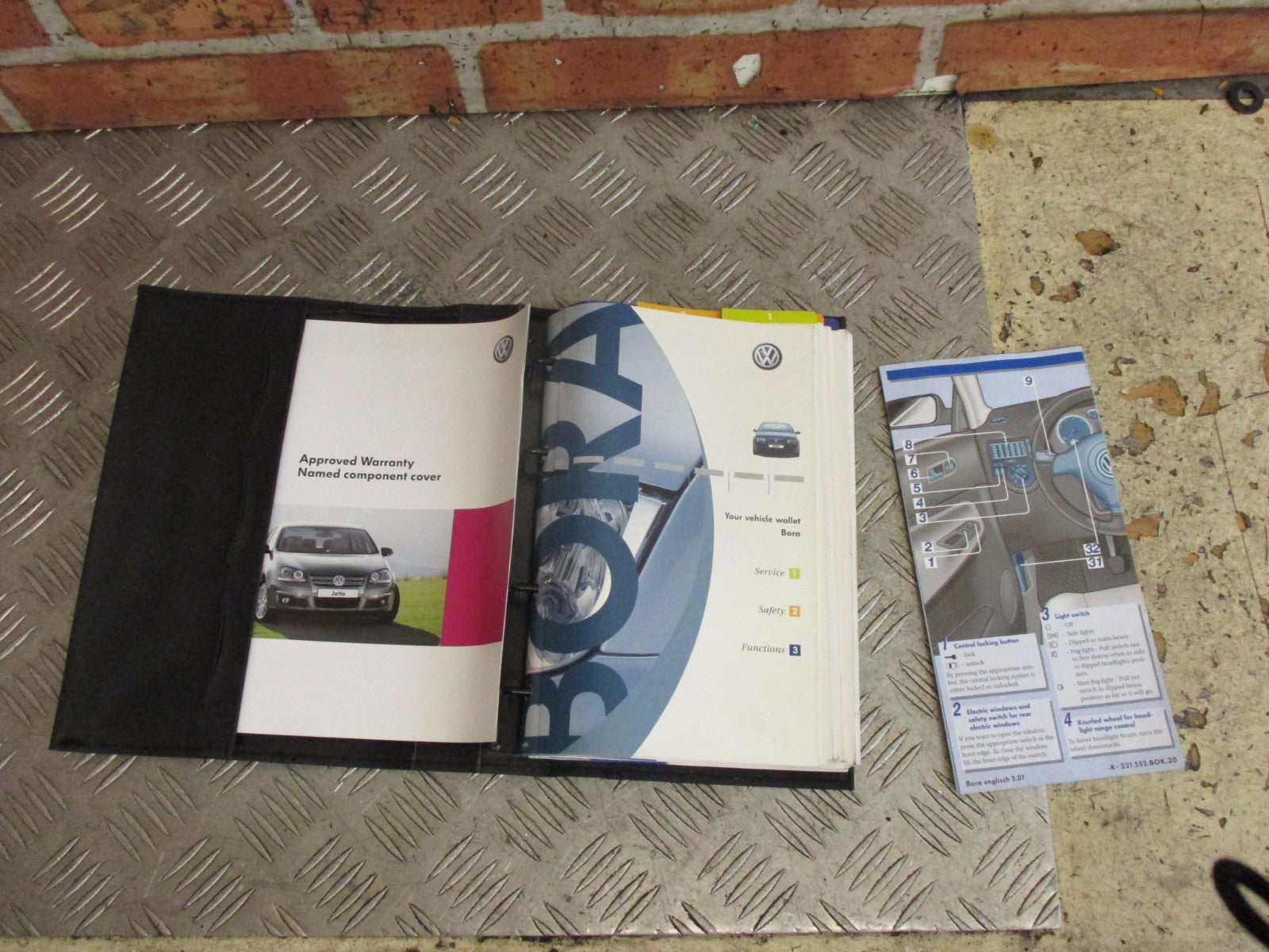 VOLKSWAGEN VW BORA HANDBOOK LEATHER WALLET POUCH OWNERS MANUAL FOLDER