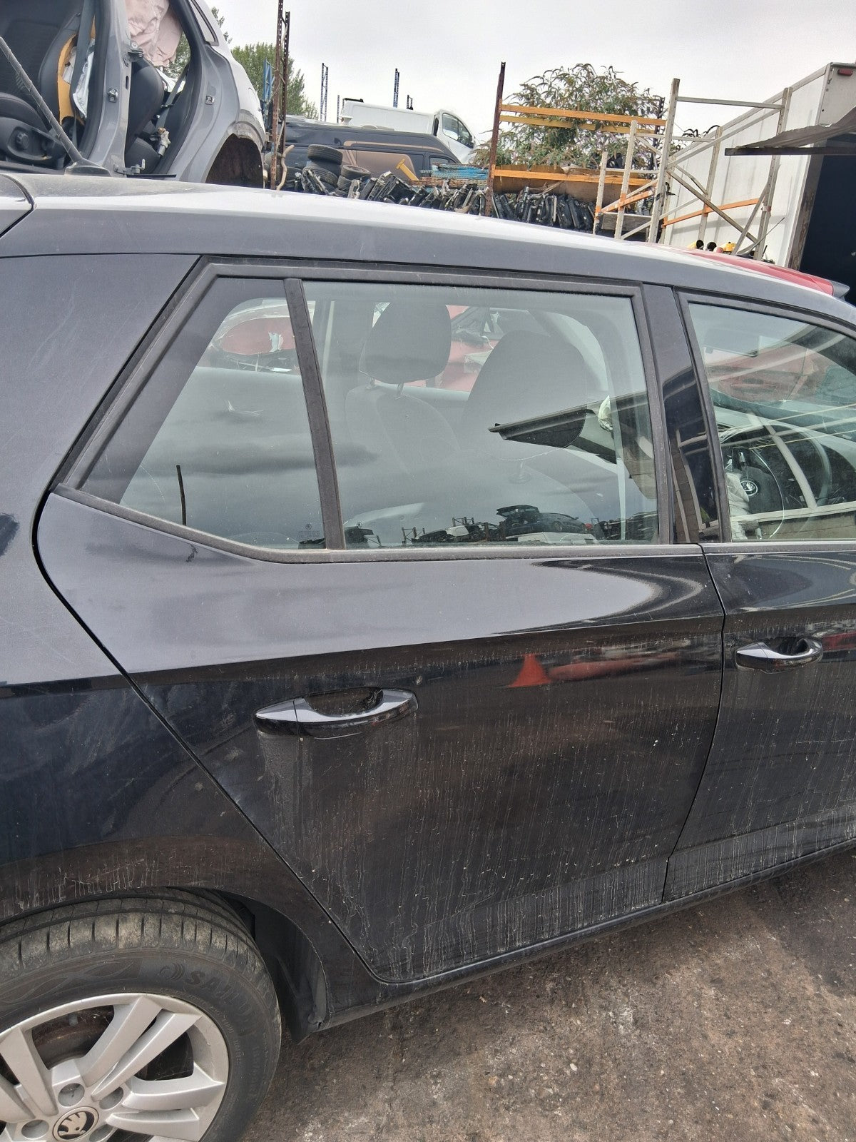 2020 SKODA FABIA MK3 NJ HATCHBACK OSR DRIVER SIDE REAR RIGHT BARE DOOR BLACK