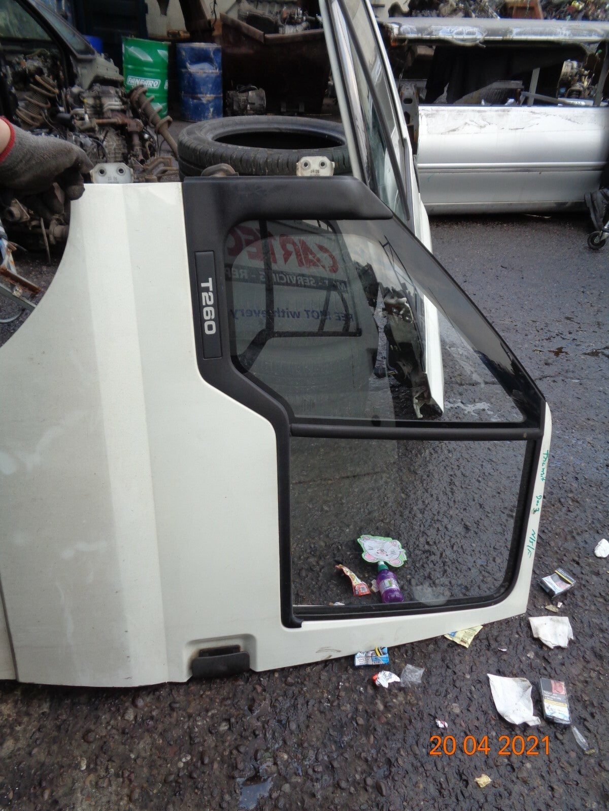 FORD TRANSIT VAN MK6 2003 NSF PASSENGER SIDE FRONT DOOR IN WHITE + GLASS #2