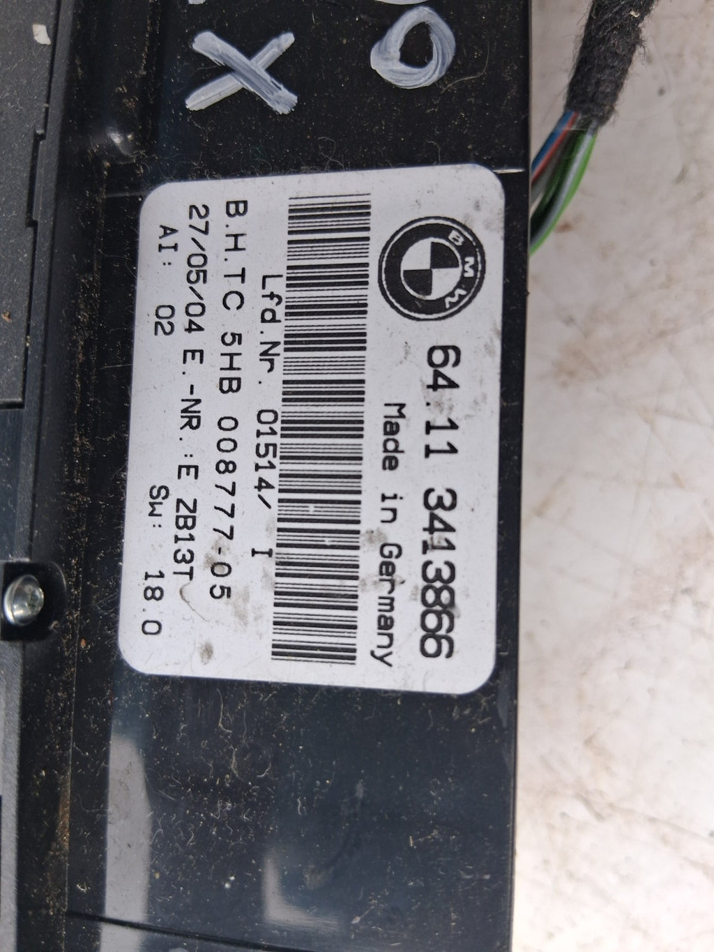 2004 BMW X3 E83 HEATER CLIMATE CONTROL SWITCH PANEL 3413866