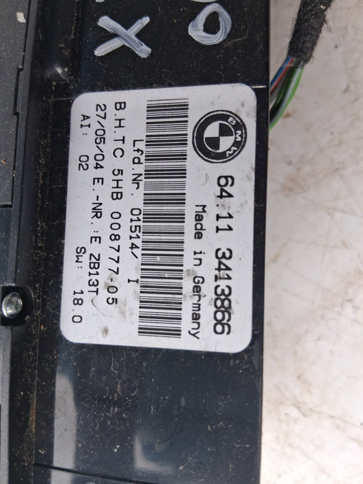 2004 BMW X3 E83 HEATER CLIMATE CONTROL SWITCH PANEL 3413866
