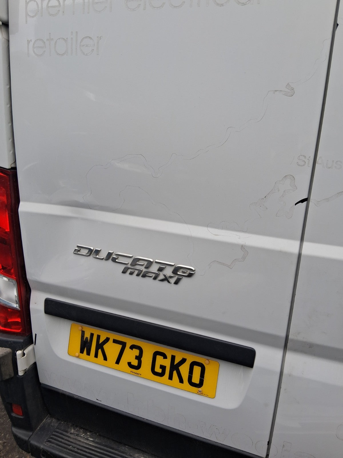 2023 FIAT DUCATO MK3 EXTRA HIGH ROOF NSR PASSENGER SIDE REAR BARE DOOR WHITE