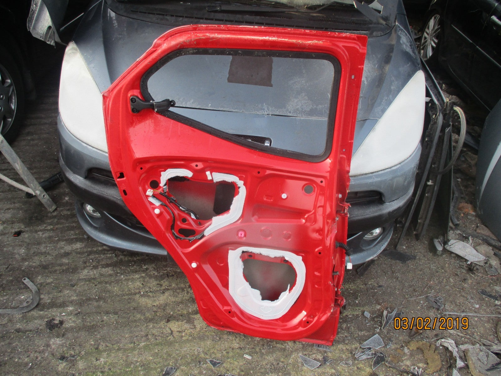 TOYOTA AYGO AB40 MK2 NSR PASSENGER SIDE REAR DOOR DAMAGED 5 DOOR SUPER RED 3P0