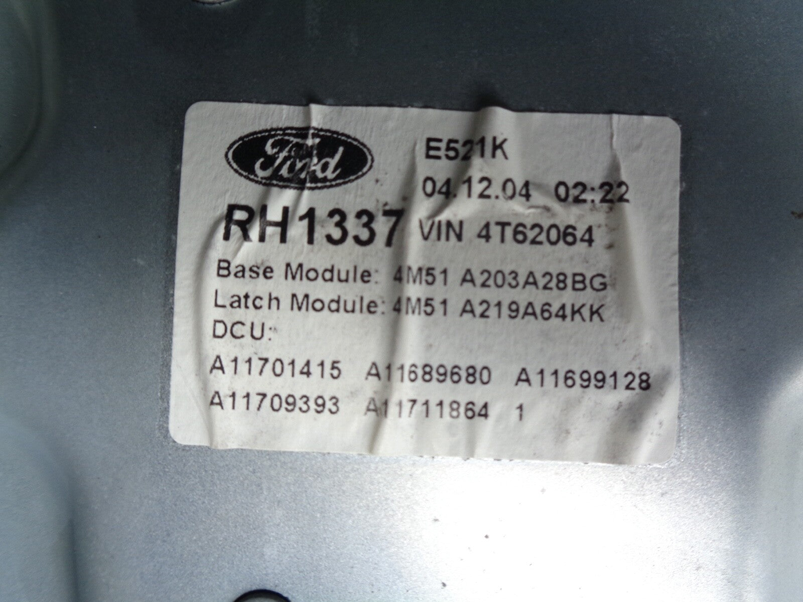FORD FOCUS MK2 DRIVER OFF SIDE FRONT WINDOW REGULATOR + MOTOR 4M51A203A28BG