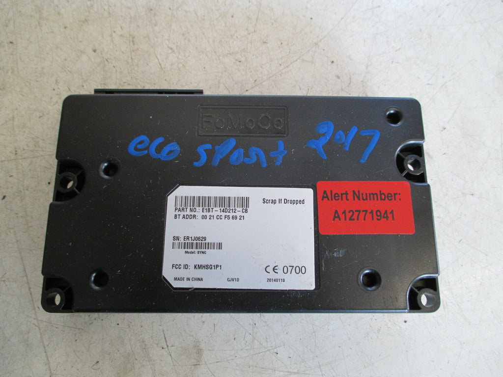 FORD ECOSPORT 2017 BLUETOOTH INTERFACE CONTROL MODULE ECU E1BT14D212CB