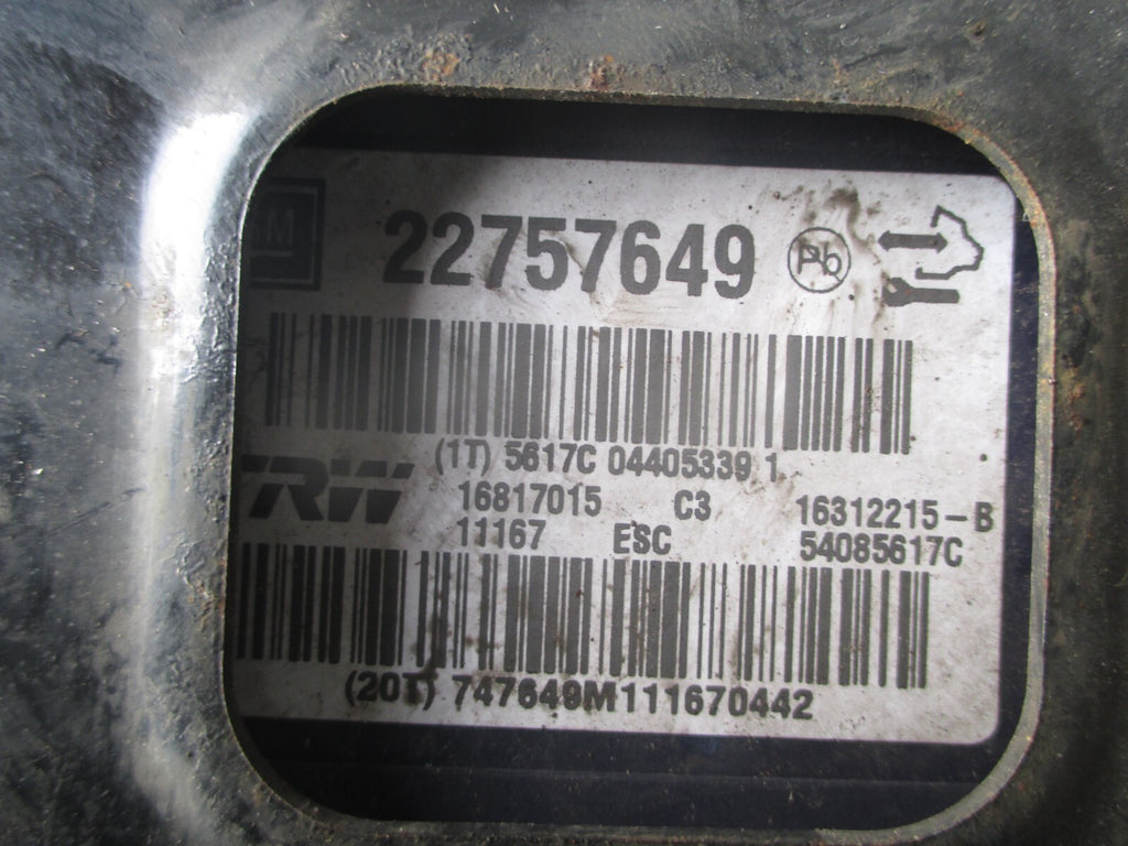 VAUXHALL INSIGNIA 2011 2.0 DIESEL ABS PUMP CONTROL MODULE 22757649