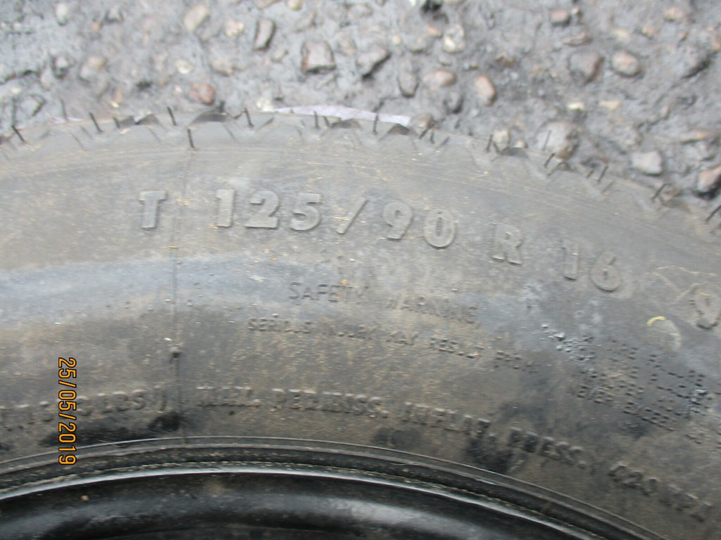 MERCEDES C CLASS CLK 5 STUD 16 INCH SPACE SAVER WHEEL CONTINENTAL 125/90 R16