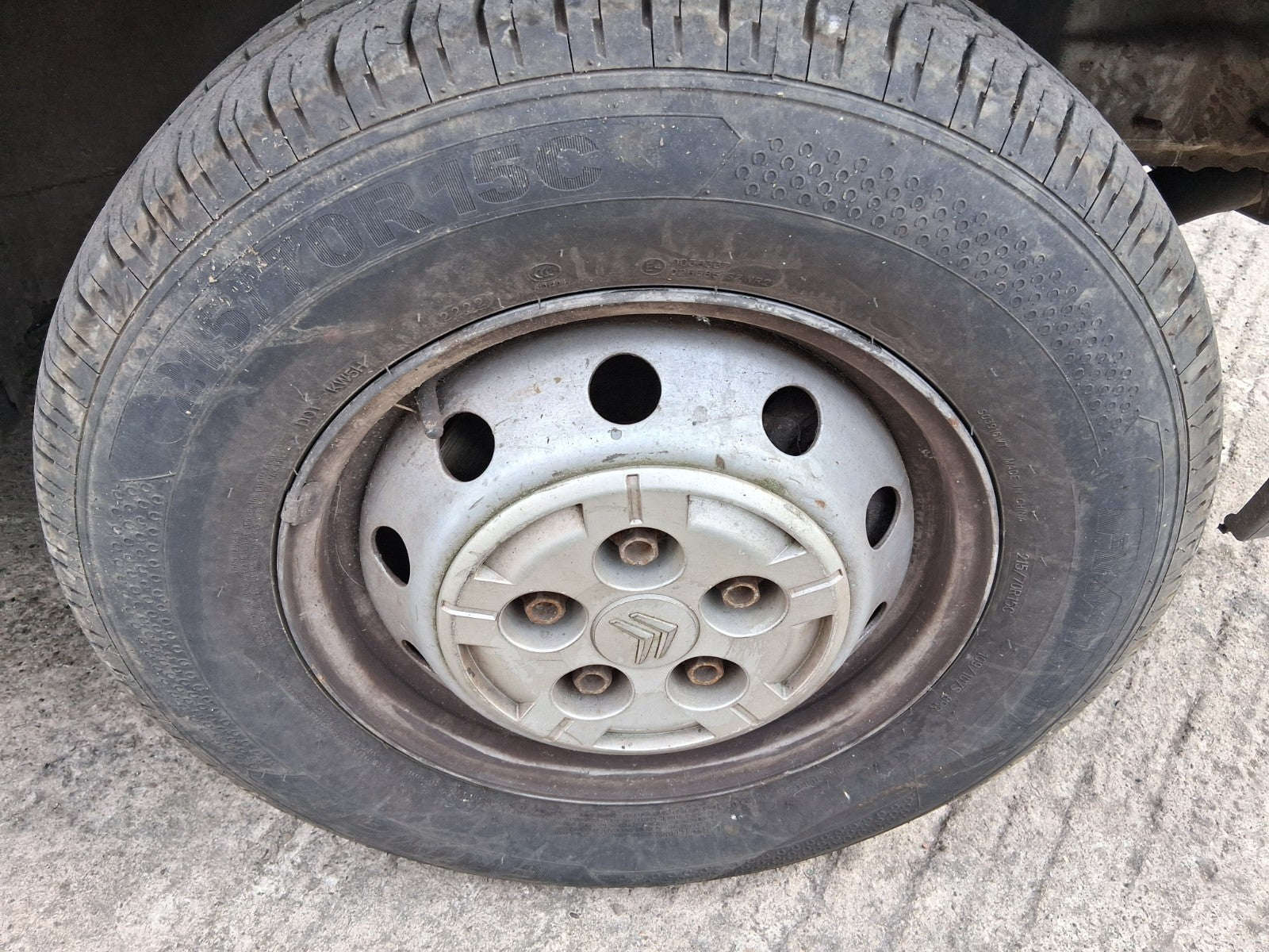 2014 CITROEN RELAY MK3 15 INCH STEEL WHEEL WITH TYRE 215/70R15C