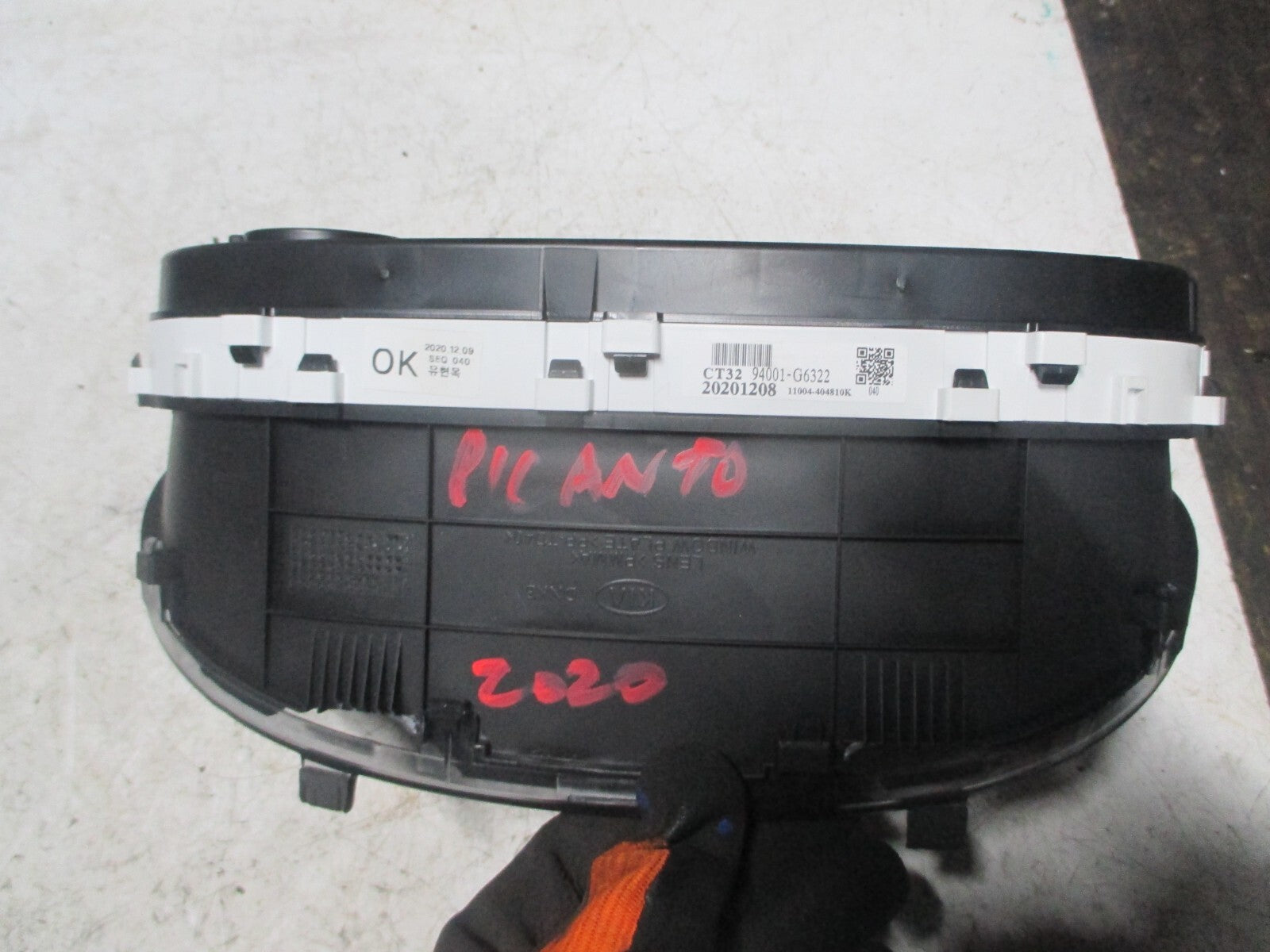 KIA PICANTO MK3 2020 1.0 PETROL SPEEDOMETER INSTRUMENT CLUSTER 94001G6322
