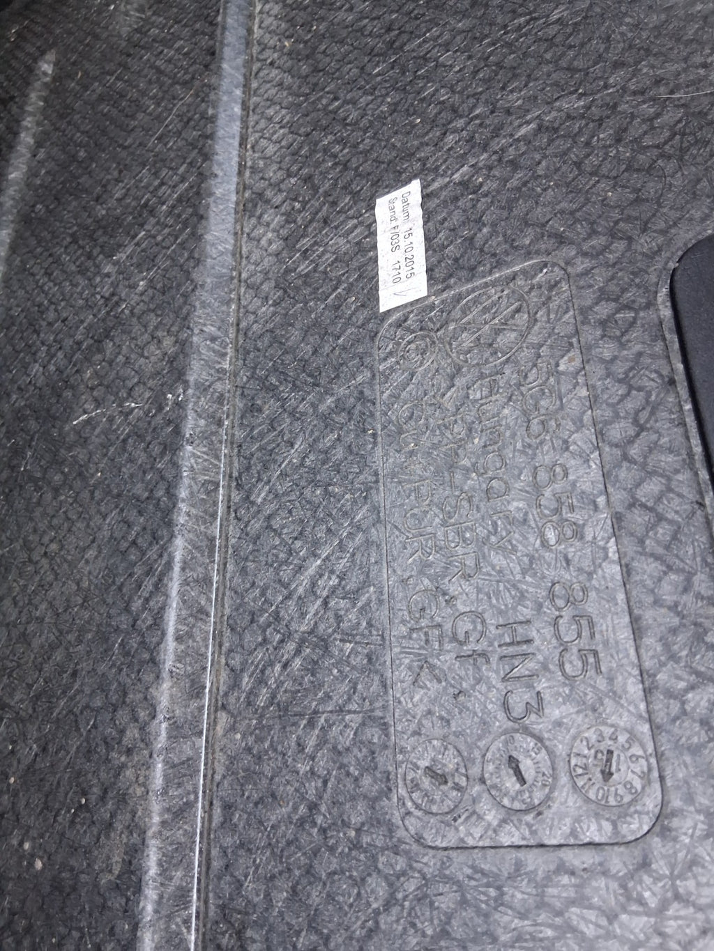 2016 VOLKSWAGEN GOLF MK7 REAR BOOT FLOOR LINER CARPET MAT 5G6858855