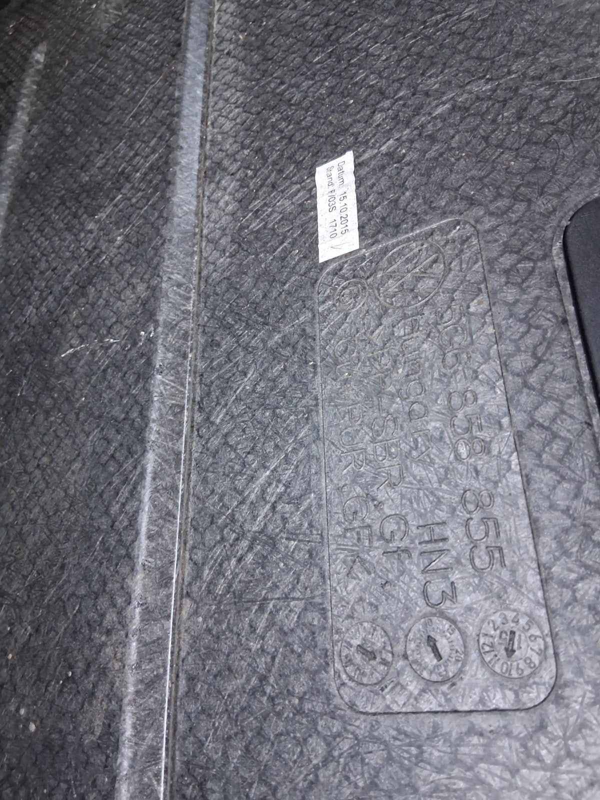 2016 VOLKSWAGEN GOLF MK7 REAR BOOT FLOOR LINER CARPET MAT 5G6858855