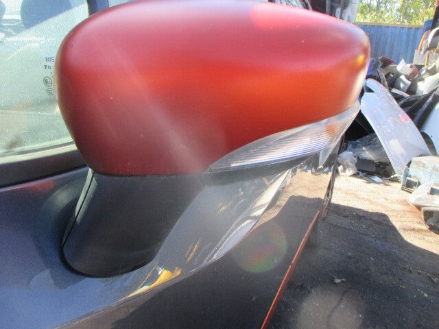 2018 NISSAN MICRA K14 NSF PASSENGER SIDE MANUAL FOLD WING MIRROR ORANGE