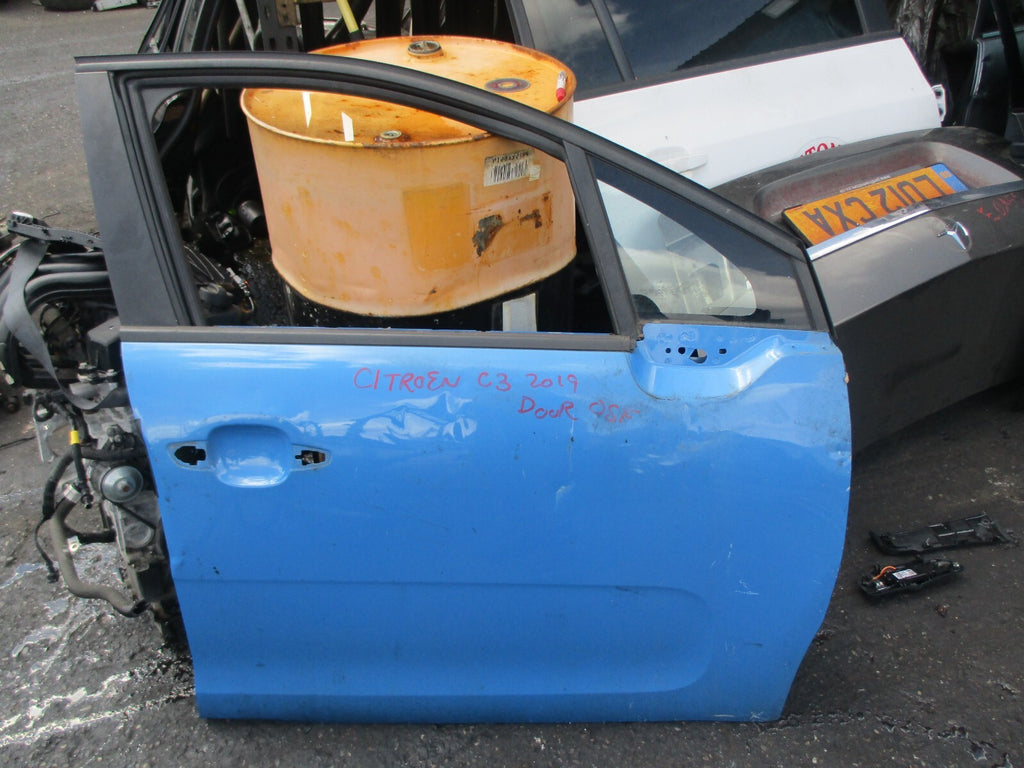 2020 CITROEN C3 MK3 OSF DRIVER SIDE FRONT DOOR BARE BLUE EJY COBALT