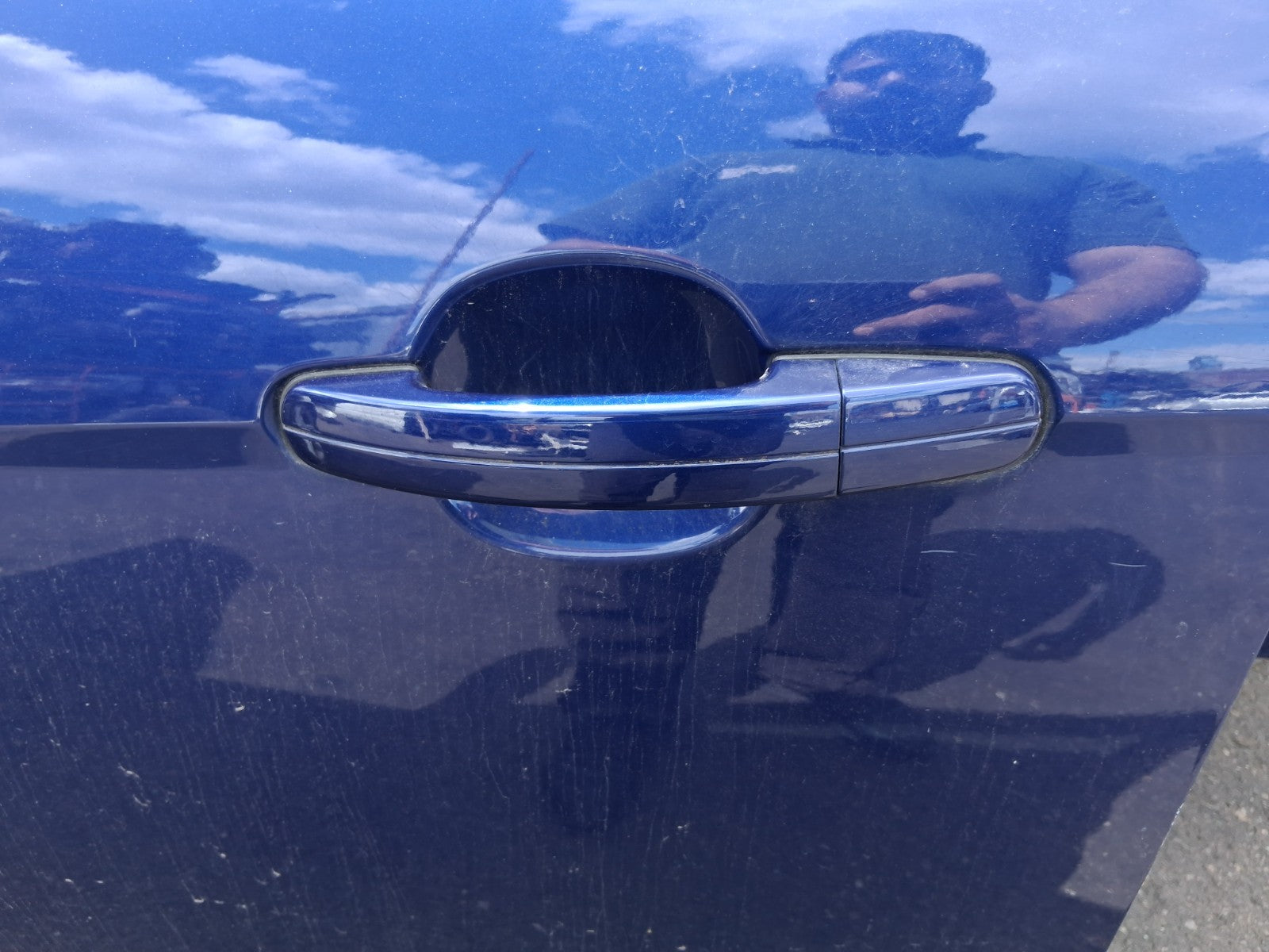 2015 FORD FOCUS MK3 HATCH NSF PASSENGER SIDE FRONT DOOR HANDLE DEEP BLUE MET HF