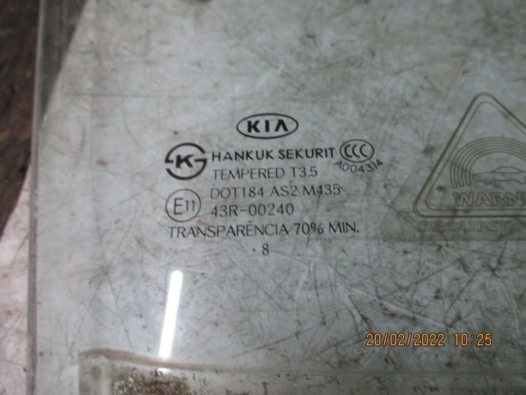 KIA CARENS 2009 MK2 FRONT DRIVER SIDE WINDOW GLASS