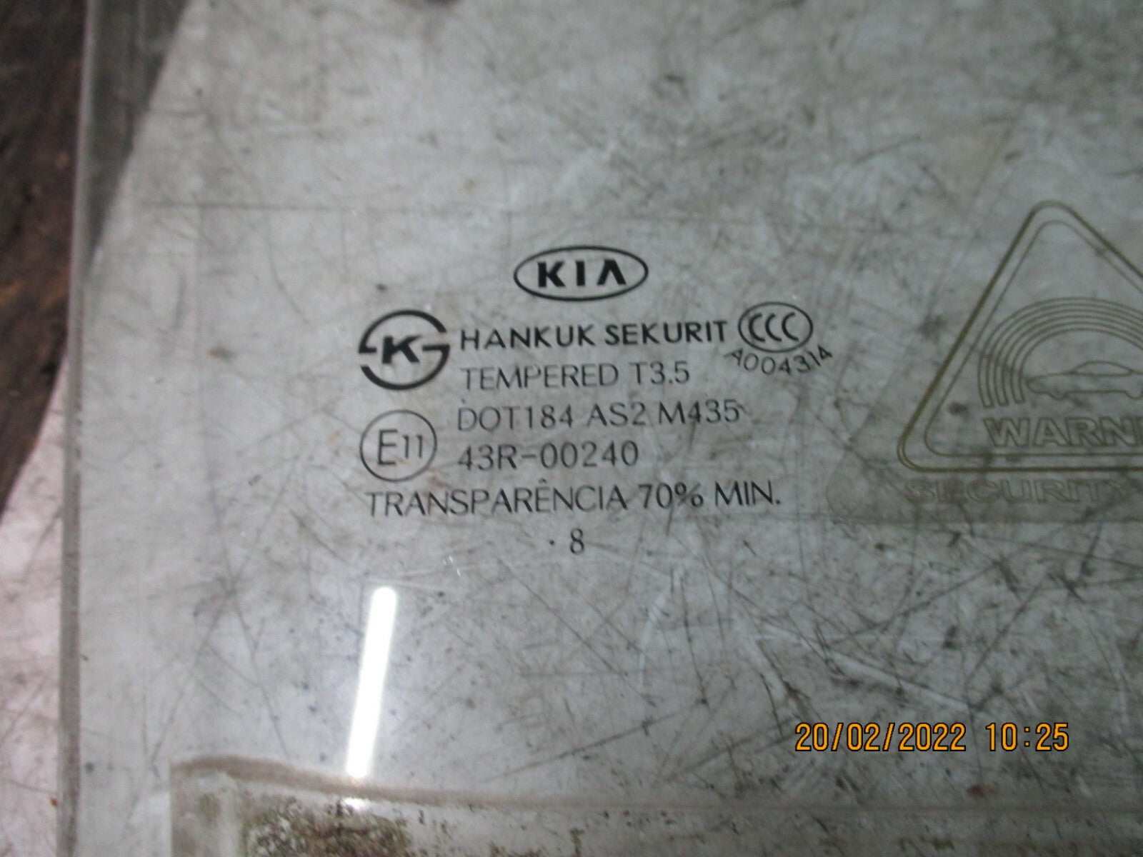 KIA CARENS 2009 MK2 FRONT DRIVER SIDE WINDOW GLASS