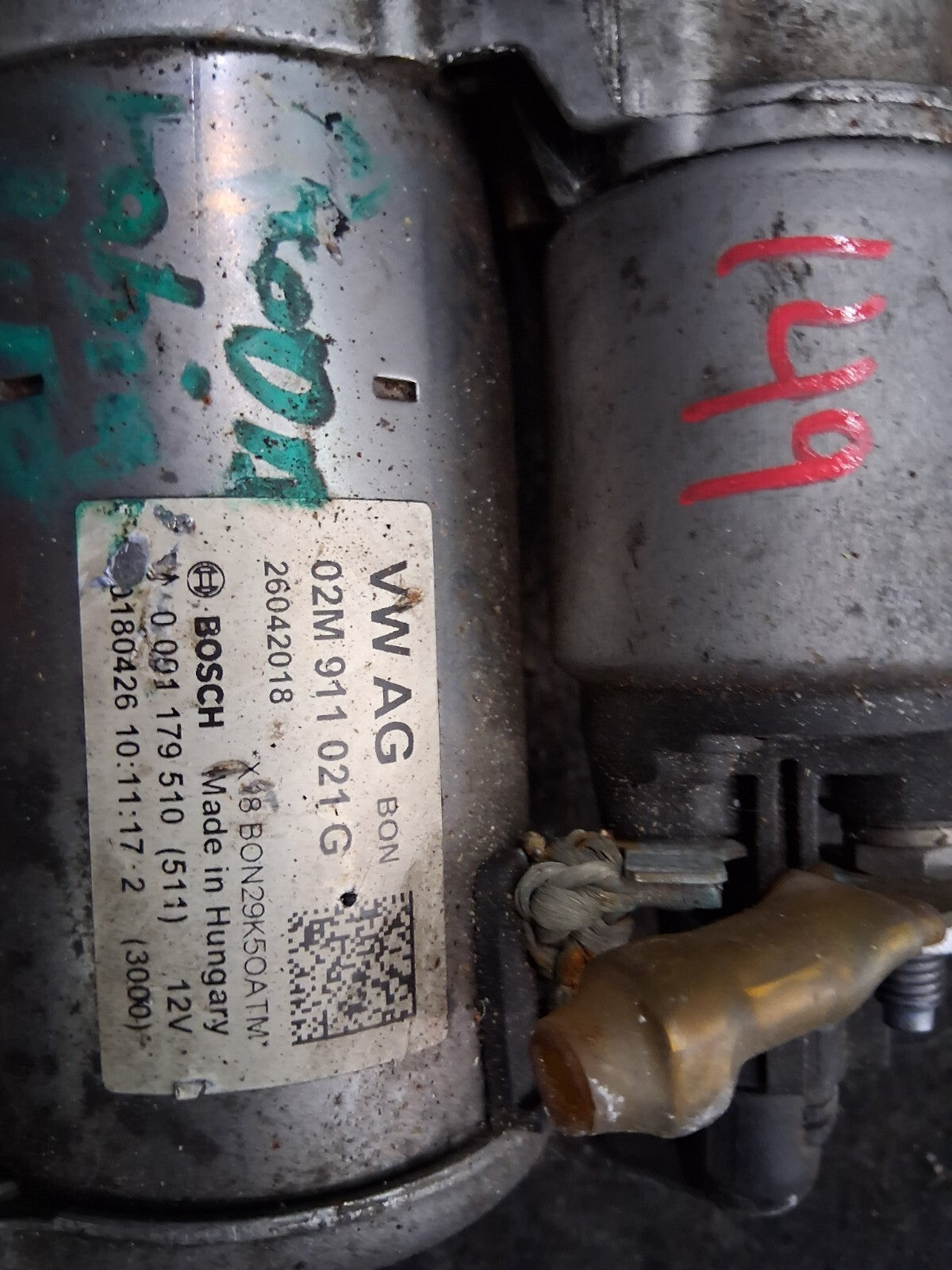 SKODA FABIA 2018 MK3 1.2 PETROL STARTER MOTOR 02M911021G