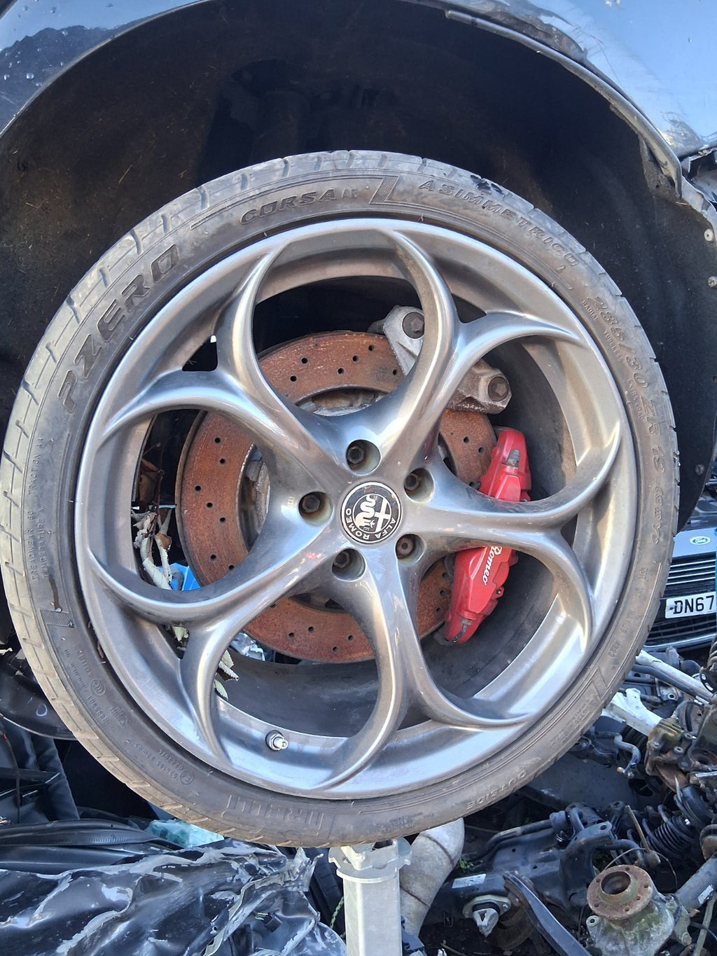 2018 ALFA ROMEO GIULIA 952 QUADRIFOGLIO 19 INCH ALLOY WHEEL WITH TYRE 245/35R19