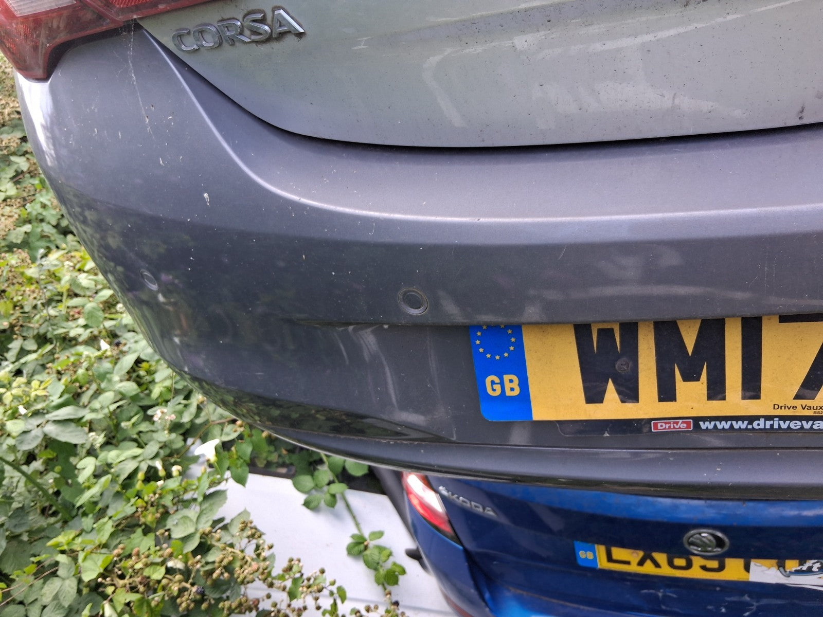 2017 VAUXHALL CORSA E 3 DOOR COMPLETE REAR BUMPER SILVER METALLIC 176