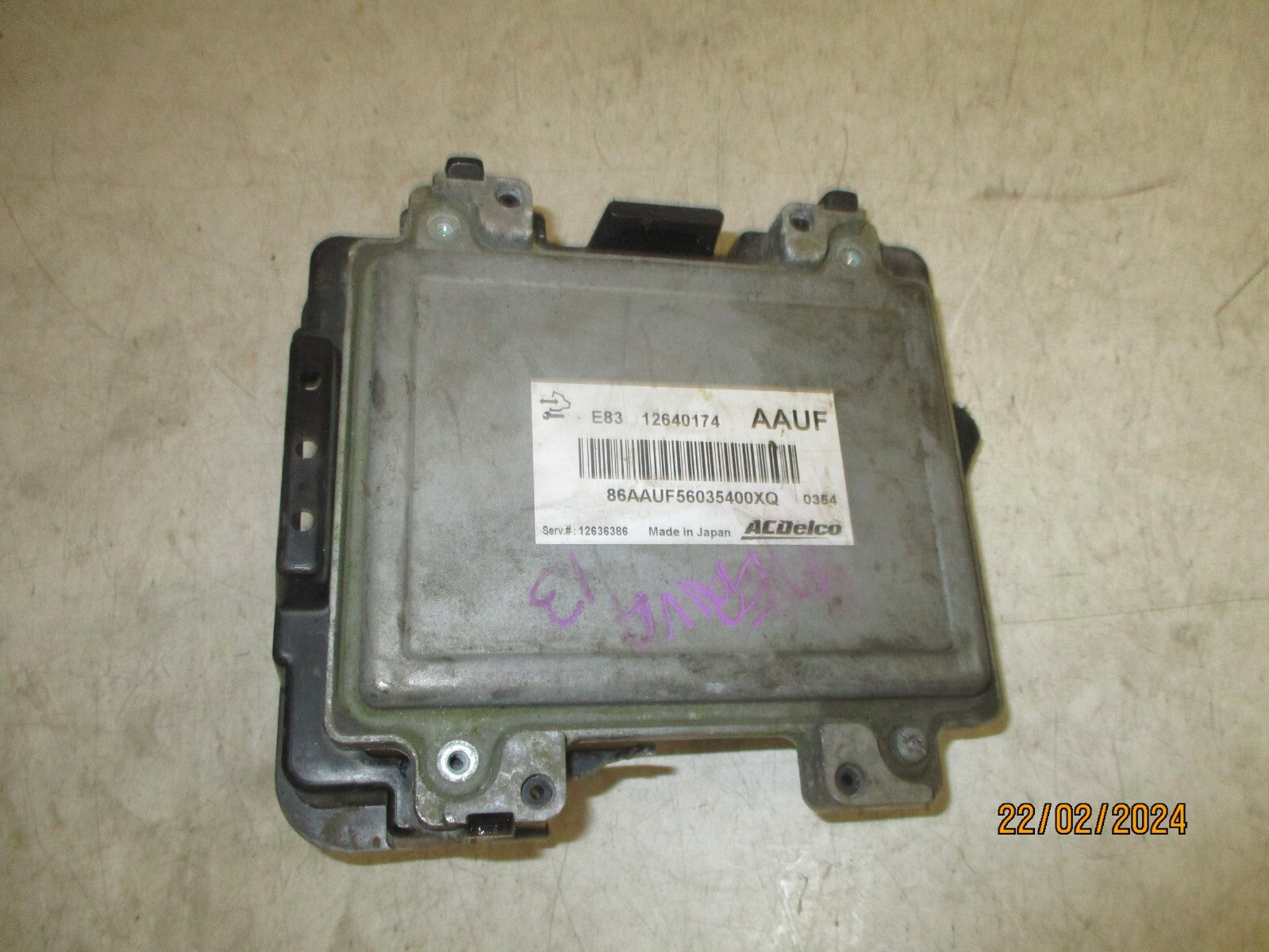 VAUXHALL MERIVA B 2011 1.4 PETROL ECU ENGINE CONTROL MODULE UNIT 12640174