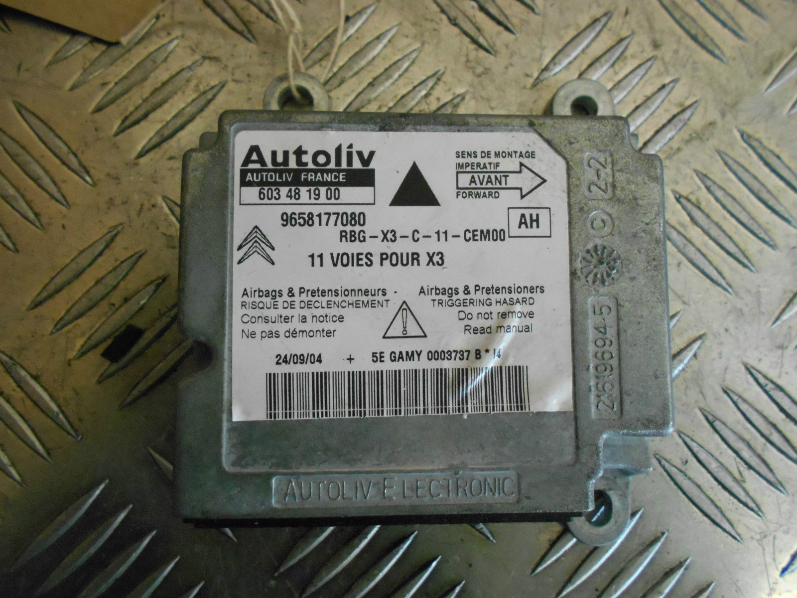 CITROEN C5 2005 AIRBAG ECU MODULE UNIT 9658177080