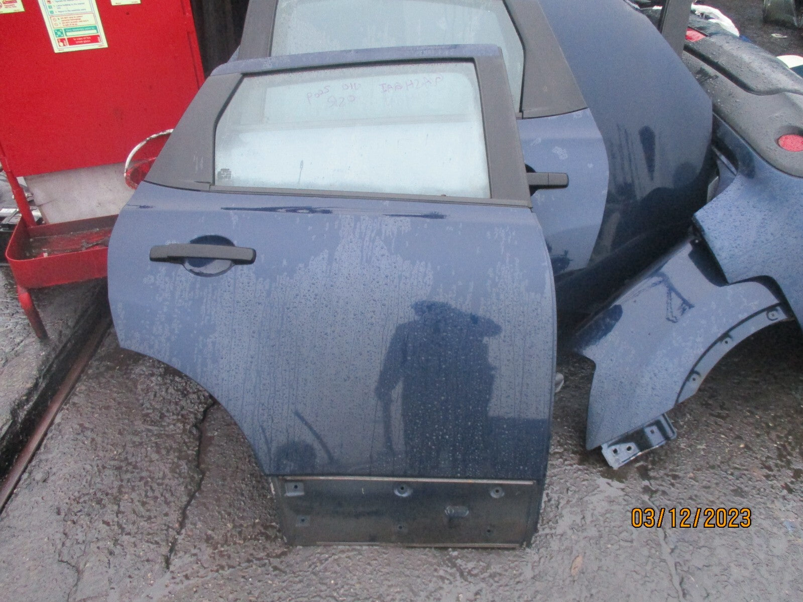 2009 NISSAN QASHQAI J10 OSR DRIVER SIDE REAR DOOR COMPLETE BLUE
