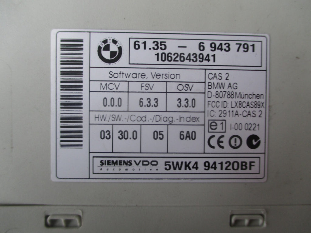 BMW 1 SERIES E87 2006 ECU CONTROL UNIT  MODULE 6943791