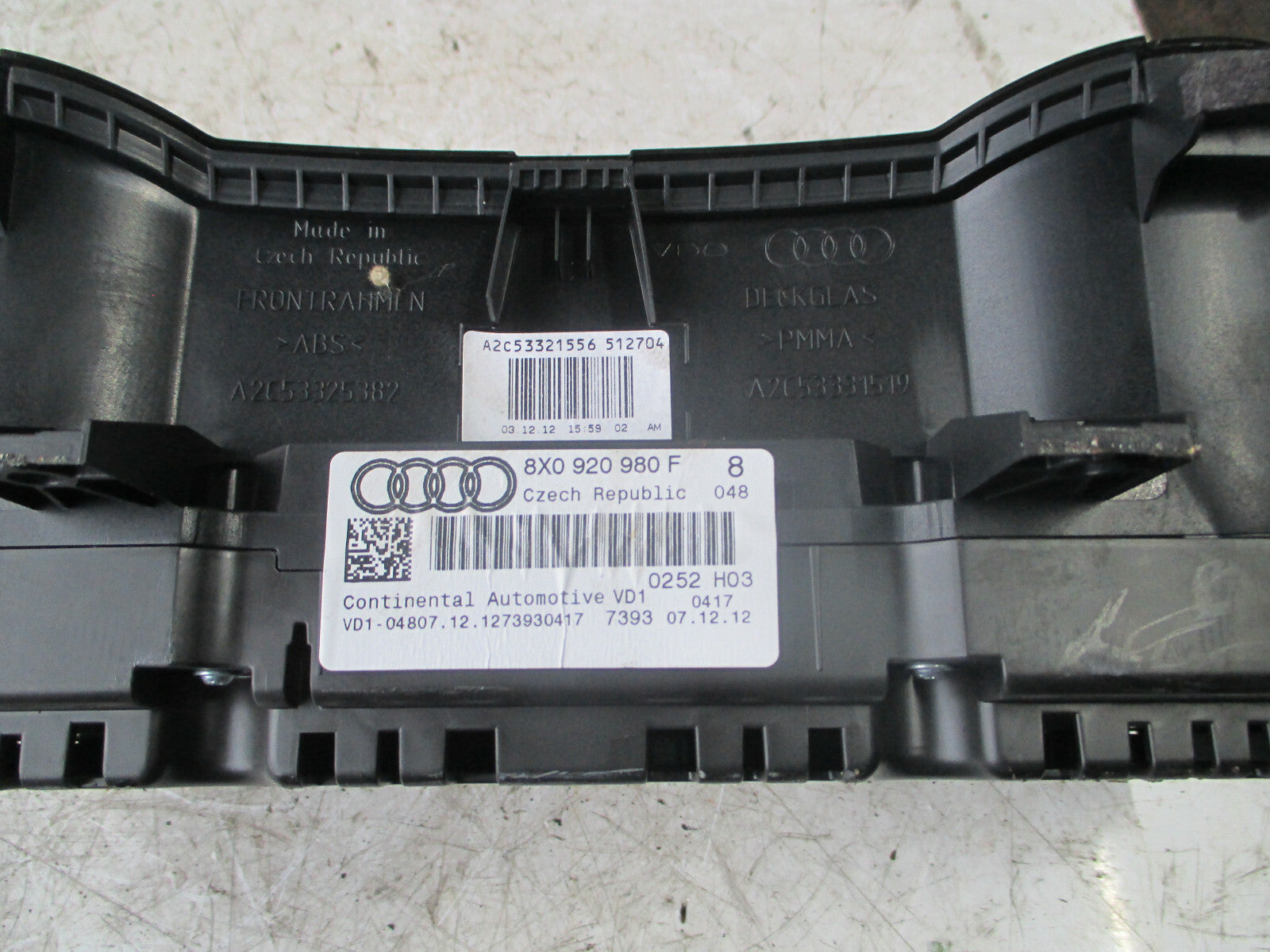 AUDI A1 8X 2015 1.4 PETROL TFSI SPEEDOMETER INSTRUMENT CLUSTER 8X0920980F