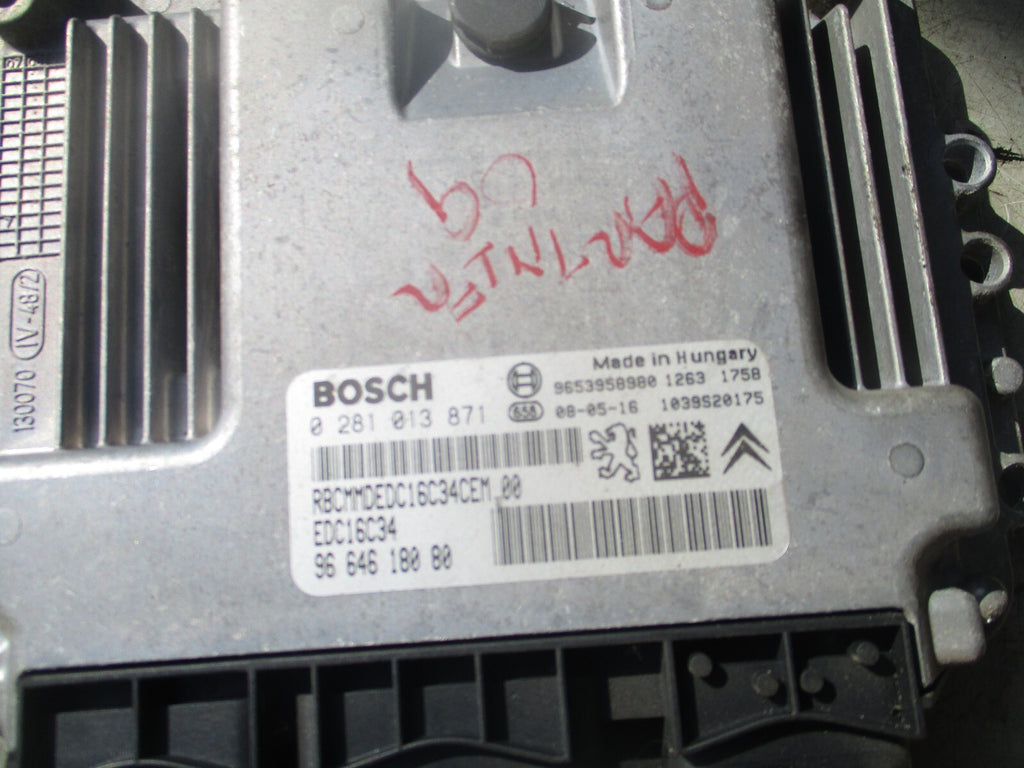 2009 PEUGEOT PARTNER MK2 1.6 HDI ECU ENGINE CONTROL MODULE 9664618080