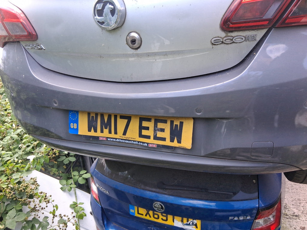 2017 VAUXHALL CORSA E 3 DOOR COMPLETE REAR BUMPER SILVER METALLIC 176