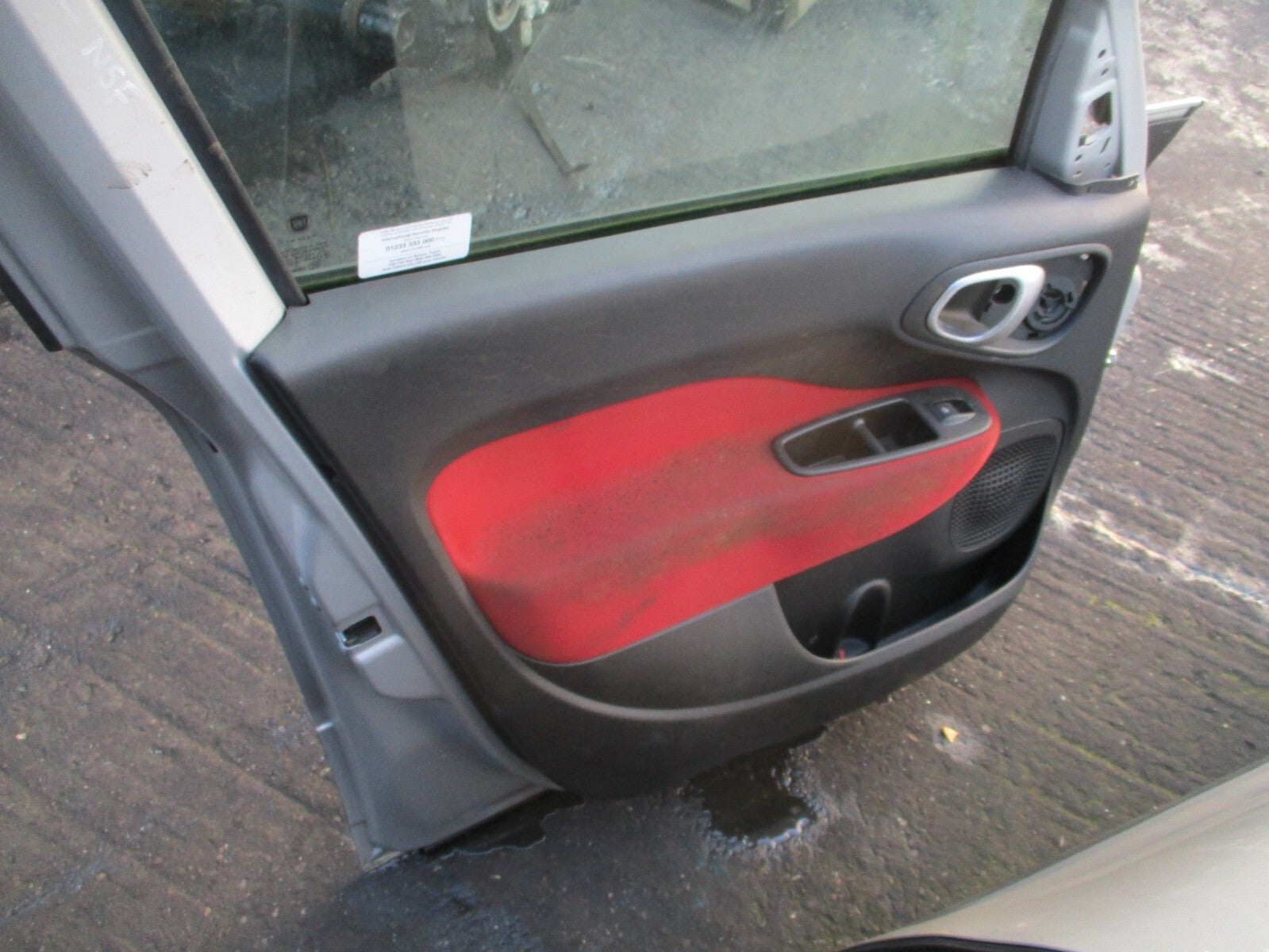 FIAT 500 L 2013 NS PASSENGER SIDE FRONT COMPLETE DOOR MINIMAL GREY MET 612/A