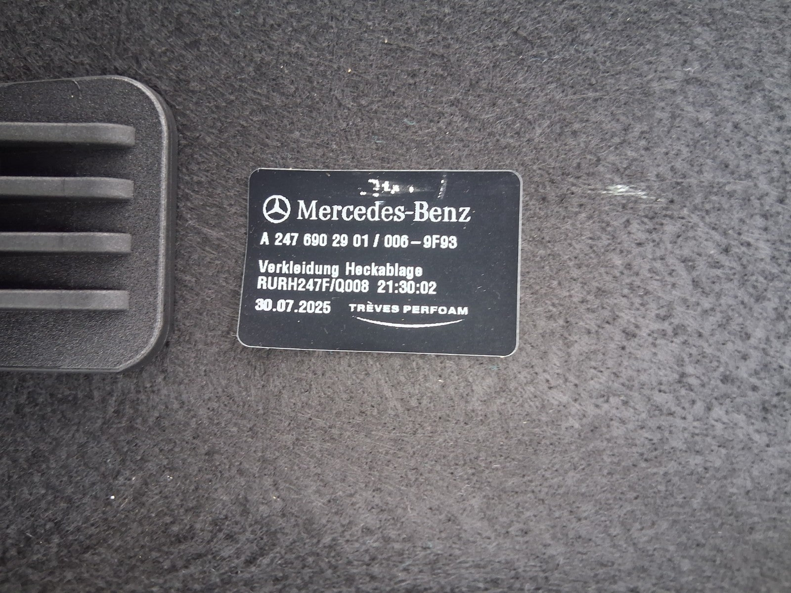 2025 MERCEDES BENZ GLA 180 H247 REAR STORAGE LOAD COVER PARCEL SHELF A2476902901